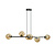 Lejre elegante zwarte 6 lampen E14 medium hanglamp met 6 amberkleurige bollen