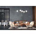 Lampe suspendue Lejre élégante noire 6 lampes E14 moyenne avec 6 ampoules de couleur ambre