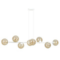 Emibig Emibig Lejre lampe suspendue design blanche mince avec 8 ampoules en verre ambre E14 - Éclairage idéal pour tout espace