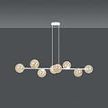Lejre white slim design hanging lamp with 8 amber glass bulbs E14