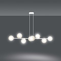 Lejre white slim design hanging lamp with 8 amber glass bulbs E14