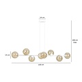 Lejre white slim design hanging lamp with 8 amber glass bulbs E14