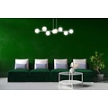 Lampe suspendue design slim blanche Lejre avec 8 ampoules en verre ambré E14