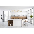 Lejre white slim design hanging lamp with 8 amber glass bulbs E14