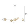 Lejre mooie witte 6 lampen E14 medium hanglamp met 6 amberkleurige bollen