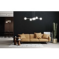 Lejre mooie witte 6 lampen E14 medium hanglamp met 6 amberkleurige bollen
