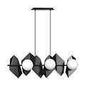 Emibig Emibig Assens hanglamp zwart met 6 melkglas bollen 6x E14 - Strakke verlichting voor elke ruimte