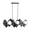 Emibig Emibig Lampe suspendue Assens noire avec 6 ampoules en verre dépoli 6x E14 - Éclairage élégant pour les intérieurs modernes