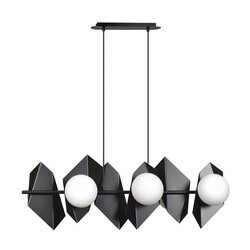 Emibig Assens Hängelampe schwarz mit 6 Milchglasbirnen 6x E14