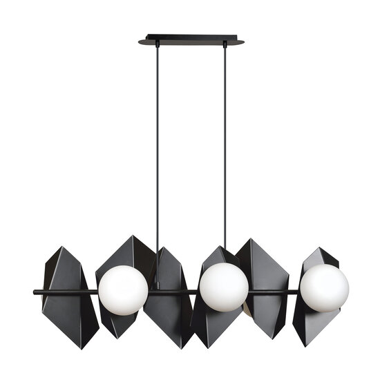 Emibig Emibig Lámpara colgante Assens negra con 6 bombillas de vidrio esmerilado 6x E14 - Iluminación elegante para interiores modernos