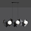 Assens hanglamp zwart met 6 melkglas bollen 6x E14