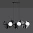 Emibig Emibig Lámpara colgante Assens negra con 6 bombillas de vidrio esmerilado 6x E14 - Iluminación elegante para interiores modernos