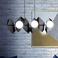 Assens hanging lamp black with 6 frosted glass bulbs 6x E14