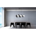 Assens hanging lamp black with 6 frosted glass bulbs 6x E14
