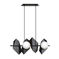 Emibig Emibig Assens zwarte brede pendellamp met 4 melkglas bollen E14 - Perfecte verlichting voor elke ruimte