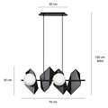 Emibig Emibig Lámpara colgante ancha negra Assens con 4 bombillas de vidrio esmerilado E14 - Iluminación ideal para cualquier espacio