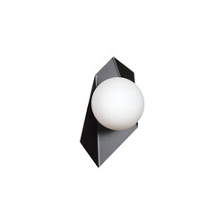 Emibig Assens wandlamp zwart met wit glas bol E14