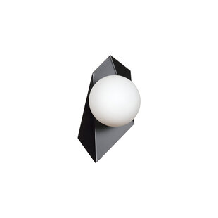 Assens wall lamp black with white glass bulb E14