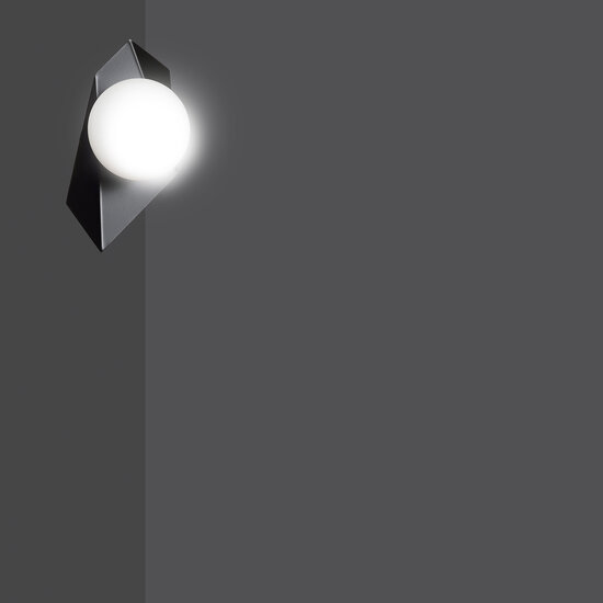 Emibig Emibig Assens wall lamp black with white glass bulb E14 - Perfect lighting for any space