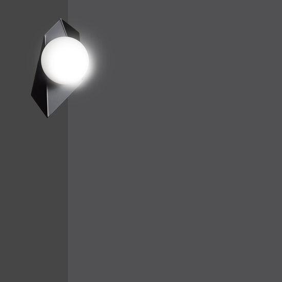Emibig Emibig Lámpara de pared Assens negra con bombilla de vidrio blanco E14 - Iluminación perfecta para cualquier espacio