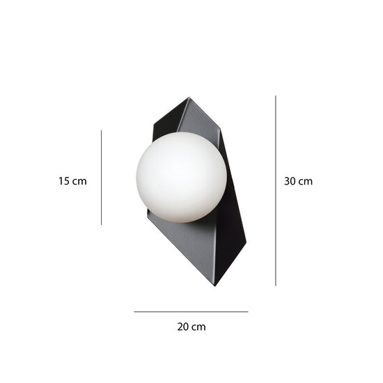 Emibig Emibig Applique murale Assens noire avec ampoule en verre blanc E14 - Éclairage parfait pour chaque espace