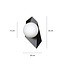 Assens wall lamp black with white glass bulb E14