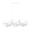 Assens witte hanglamp met melkglas witte bollen 6x E14