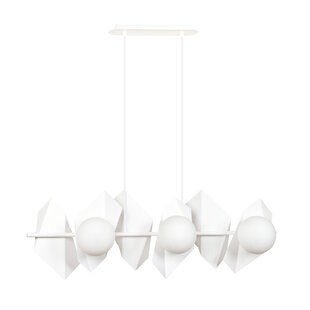 Assens white hanging lamp with frosted glass white bulbs 6x E14