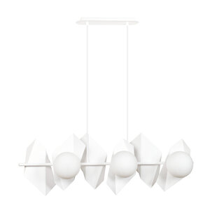 Emibig Lampe suspendue blanche Assens avec ampoules en verre dépoli 6x E14