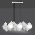 Assens witte hanglamp met melkglas witte bollen 6x E14