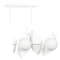 Assens witte hanglamp met melkglas witte bollen 6x E14