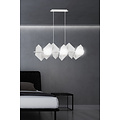 Assens witte hanglamp met melkglas witte bollen 6x E14