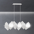 Assens white hanging lamp with frosted glass white bulbs 6x E14
