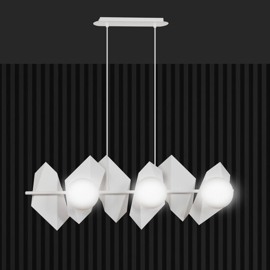 Emibig Emibig Lámpara colgante blanca Assens con bombillas de vidrio esmerilado 6x E14 - Ideal para una iluminación elegante y acogedora en cualquier habitación