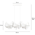 Emibig Emibig Lampe suspendue blanche Assens avec ampoules en verre dépoli 6x E14 - Idéale pour un éclairage élégant et chaleureux dans n'importe quelle pièce