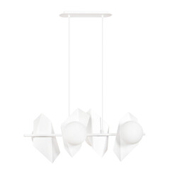 Emibig Assens witte brede pendellamp met 4 melkglas bollen E14