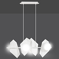 Assens white wide pendant lamp with 4 frosted glass bulbs E14