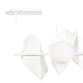 Assens white wide pendant lamp with 4 frosted glass bulbs E14