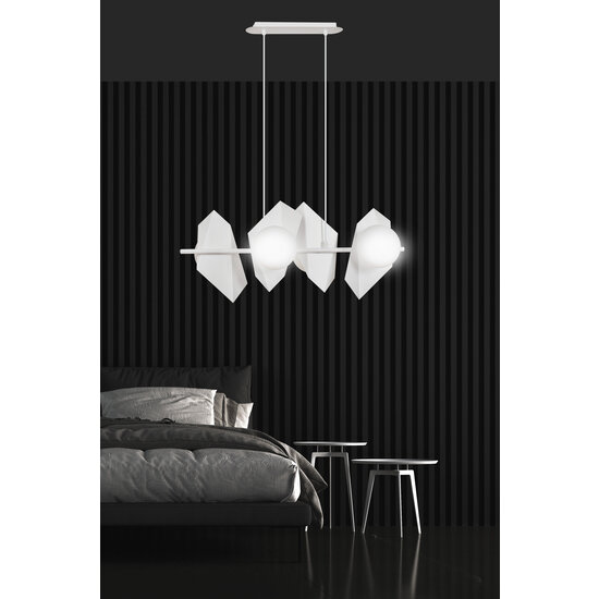 Emibig Emibig Assens white wide pendant lamp with 4 frosted glass bulbs E14 - Ideal lighting for any space
