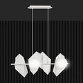 Assens white wide pendant lamp with 4 frosted glass bulbs E14