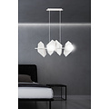 Assens white wide pendant lamp with 4 frosted glass bulbs E14
