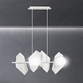 Assens white wide pendant lamp with 4 frosted glass bulbs E14