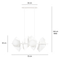 Assens white wide pendant lamp with 4 frosted glass bulbs E14