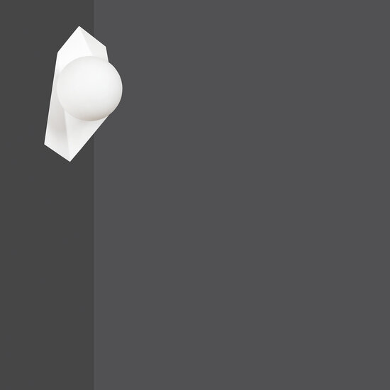 Assens white wall lamp with white glass bulb E14