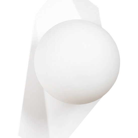 Emibig Assens witte wandlamp met wit glas bol E14 - Perfecte verlichting voor elke ruimte