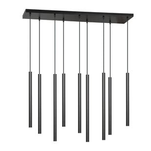 Emibig Gribskov zwarte indrukwekkende hanglamp met lange kokers 2cm diameter 9x G9