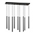 Gribskov impressionnante suspension noire avec tubes longs 2cm de diamètre 9x G9