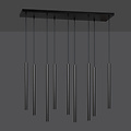 Gribskov black impressive hanging lamp with long tubes 2cm diameter 9x G9