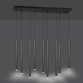Gribskov black impressive hanging lamp with long tubes 2cm diameter 9x G9