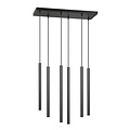Gribskov wide hanging lamp with long tubes black 2cm diameter 6x G9